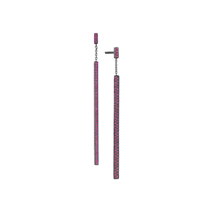 Piece 3D Ruby Stick Earring – 2.25in